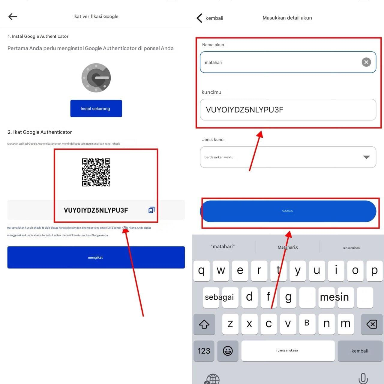 Menghubungkan Google Authenticator – SunX